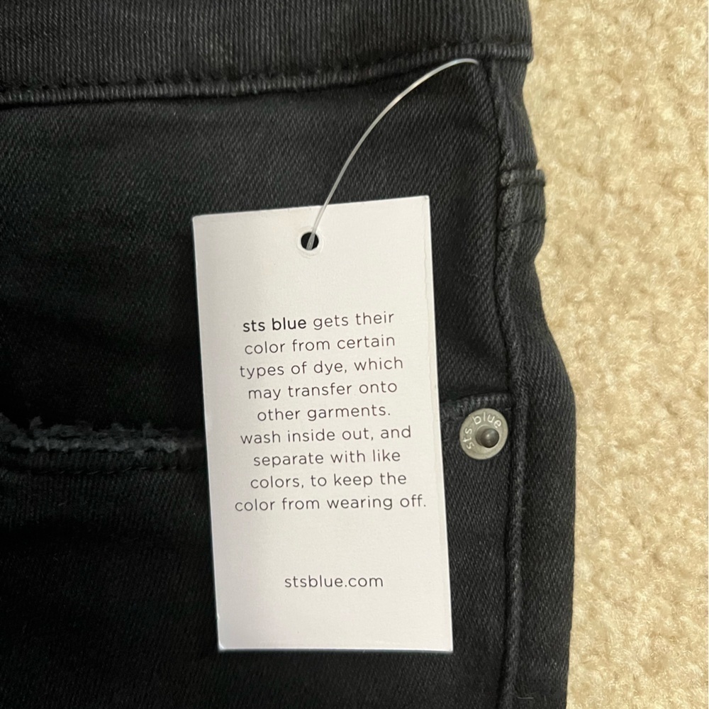 New NWT STS BLUE‎ jeans black distressed 30 Ellie  ankle skinny high rise - Picture 7 of 11